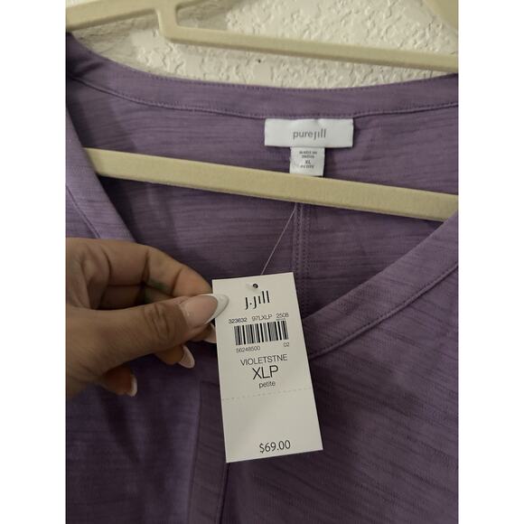 Pure Jill Seamed Slub Top Purple Size XLP - Picture 5 of 5